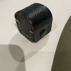 Black Leather Snap Pouch - Lens case